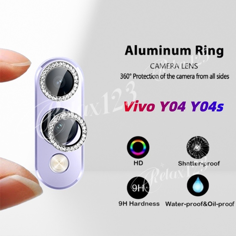 Vivo Y04s 4G 2025 Max HD Glitter เพชรโลหะแหวนกล้องกระจกเลนส์สําหรับ Vivo Y04 Y04t Y04s VivoY04s Vivo