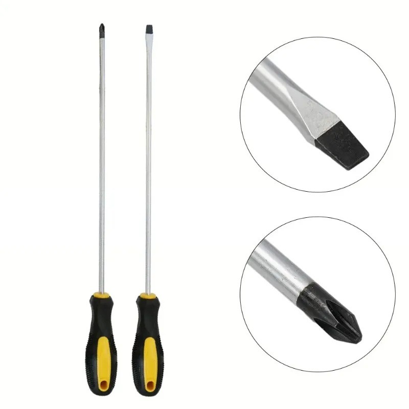 Extended Screwdriver Long Slotted Cross Screwdriver Rubber Handle 410mm Multipurpose Magnetic Electr