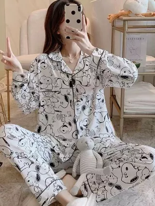 H-PJs ชุดนอนเเฟชั่นใหม่ เกาหลี ลายการฟฟิกน่ารัก มีหลายลายให้ได้เลือกใส่ เนื้อผ้าคุณภาพดีใส่สบายสินค้าพร้อมส่ง ฟรีไซร์