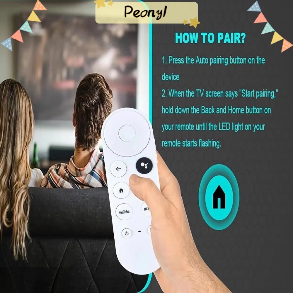 PEONY สําหรับ Google Chromecast Remote, Snow Color HD เปลี่ยนรีโมทคอนโทรลด้วยเสียง, G9N9N 4K การออกแ