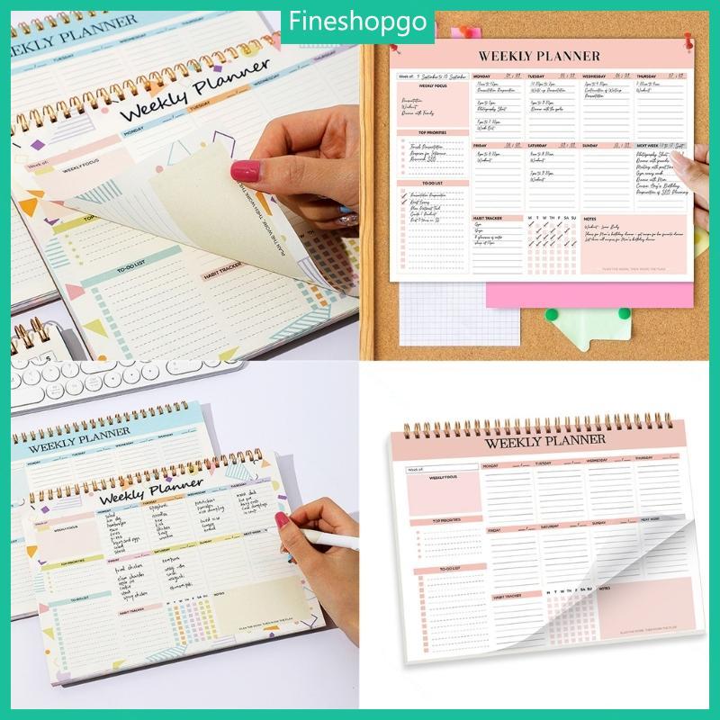 Fine Twin Coil Binding Weekly Planner 9 76x7 28 นิ้วสําหรับ Weekly Plan Notes ตารางวิชาการ Planner 5