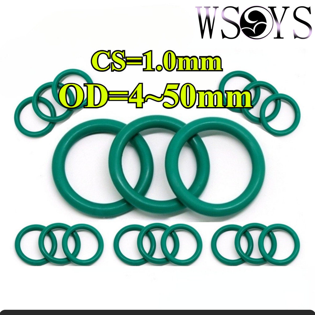 ซีล O-Ring โอริง เขียว ยางฟลูออรีน FKM ปะเก็น Exhaust Manifold Gasket Seal O-ring CS1.0mm OD4-50mm [