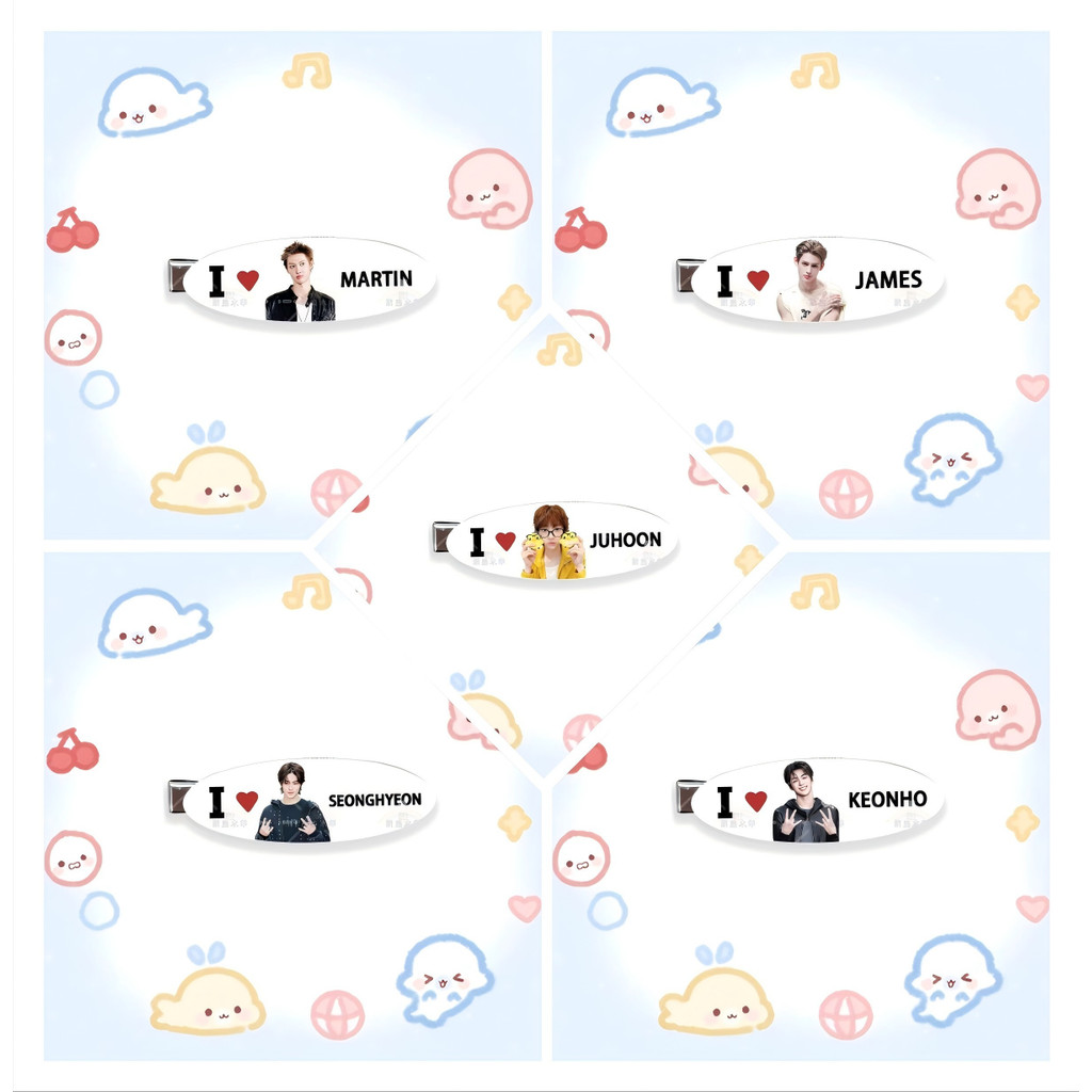 Cortis James Juhoon Martin爱heart发夹圆形发饰海发夹