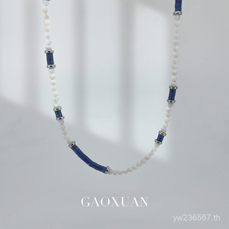 สร้อยคอมะนาวิศ Lapis Lazuli สไตล์เอ็กโซتيคและเก่าแก่แบบชาติพันธุ์ สำหรับฤดูร้อน GP3V