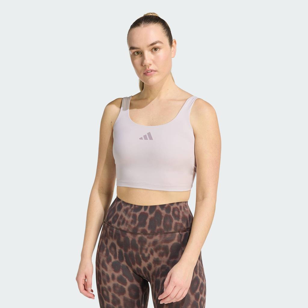 adidas Gym & Training Power Light Support Bra Tank Women Purple KD2227