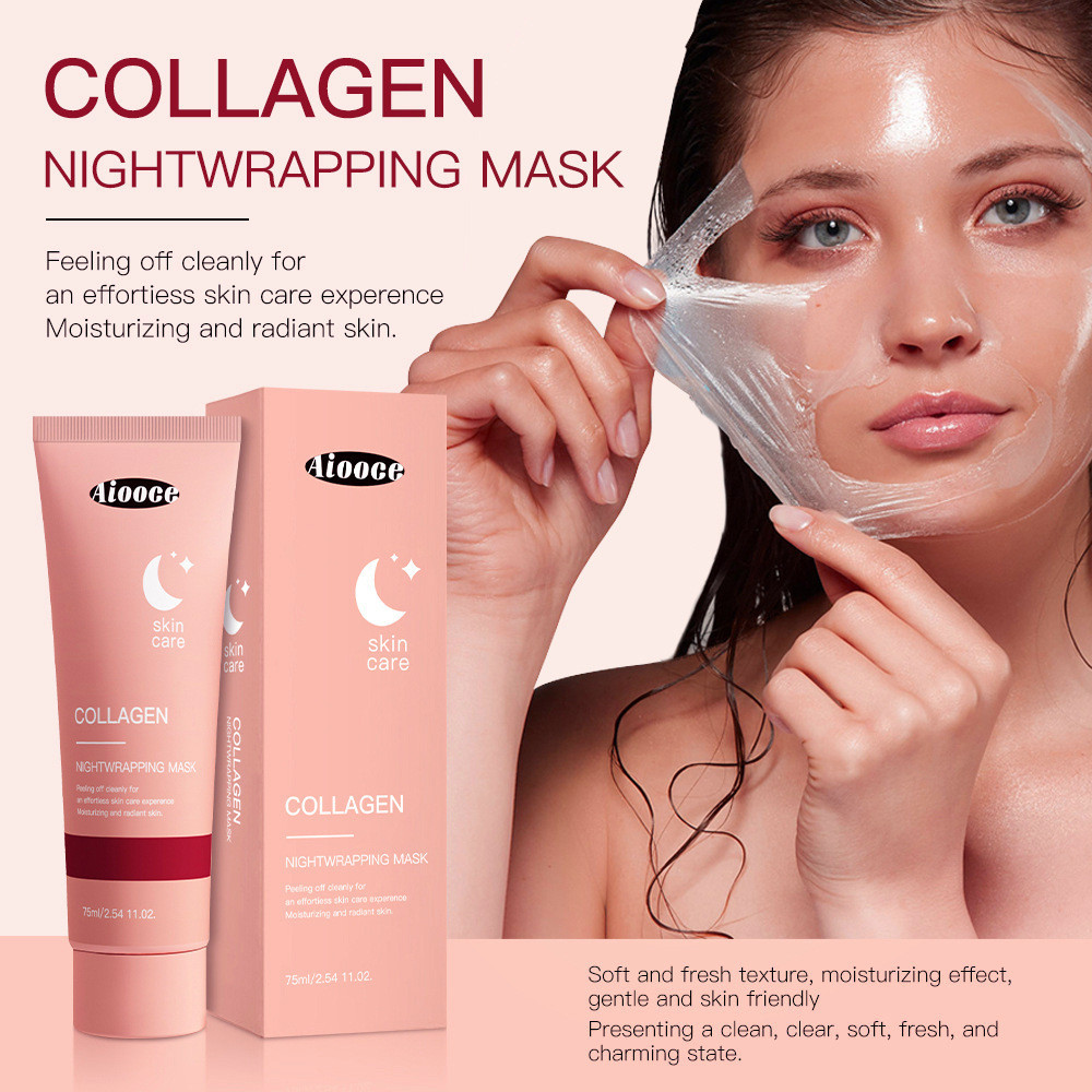 [คลังสินค้าพร้อม] aiooce Collagen Peeling Mask Collagen Night Mask Night Wrapping Mask WJG