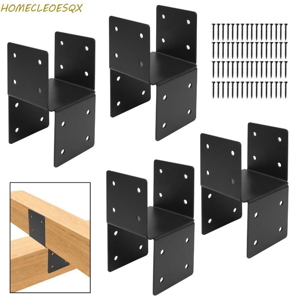 HOMECLEEOESQX Pergola Brackets, Heavy Duty ทนต่อการกัดกร่อนชุด Pergola, กรอบรองรับโลหะปรับวงเล็บสีดํ