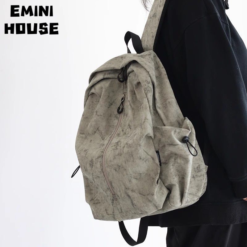 EMINI HOUSE Retro Backpack สำหรับเด็กมัธยมและมหาวิทยาลัย ใช้ได้ทั้งเดินทางและการปีนเขา WWX2025.12.16