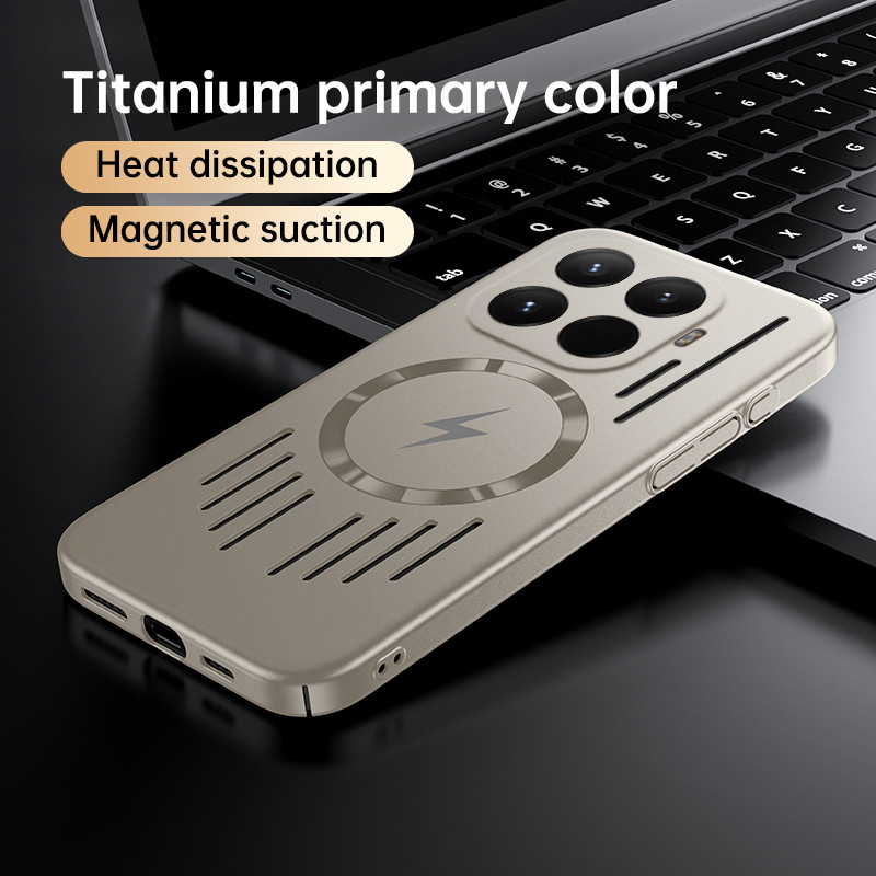 Magnetic Ultra-thin การกระจายความร้อนสําหรับ XIAOMI 15T Pro ไร้สายชาร์จสีเมทัลลิค Hard PC สําหรับ MI15T Pro