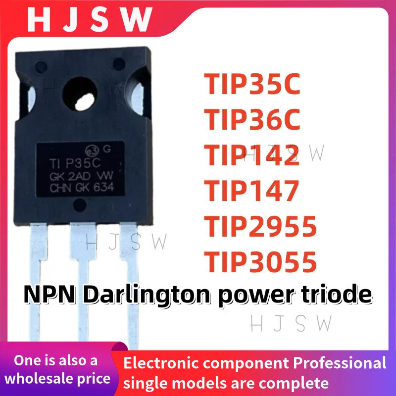 5PCS TIP35C TIP36C TIP142 TIP147 TIP2955 TIP3055 TIP35 TIP36 TIP TO-247 NPN Darlington power triode