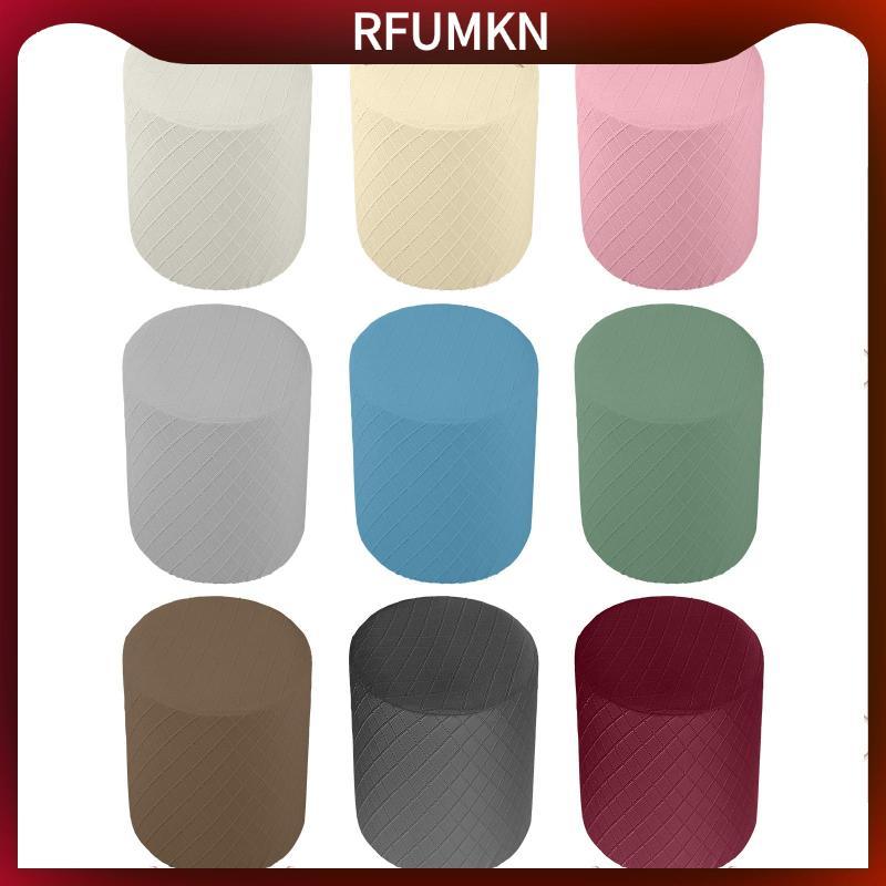 [rfumkn] Stretch Ottoman Covers Slipcover Round Ottoman Slipcover Foot Stool Furniture with Elastic 