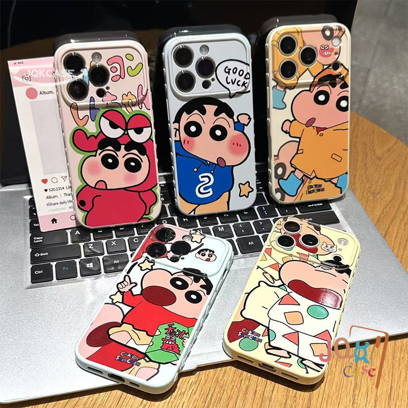 ลายภาพวาดชินจังสุดสนุก เคสนิ่มครอบทั้งเครื่อง กันกระแทก สำหรับ Samsung A03S A05S A13 A14 A54 A55 A50 A36 A17 A20 A16 A15