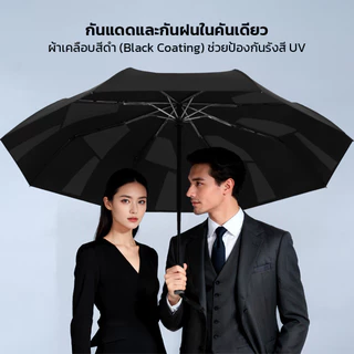 NIJIKO ร่มพับ 3 ตอน ด้ามจับอัตโนมัติ กาง-เก็บได้ในคลิกเดียว ผ้าร่มเมมโมรี่พับเก็บง่าย ไม่ต้องจัดทรงร่มเอง