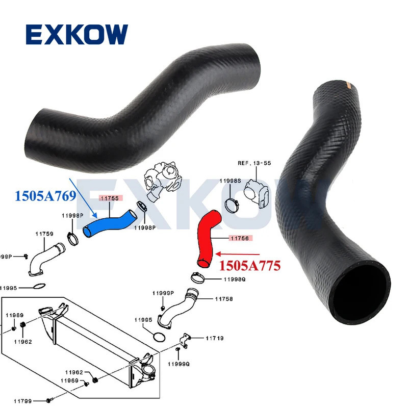 Intercooler Intake Outlet Air ท่อสําหรับ Mitsubishi Triton L200 KL1T KL2T KL6T Pajero Sport KS1W 4N1
