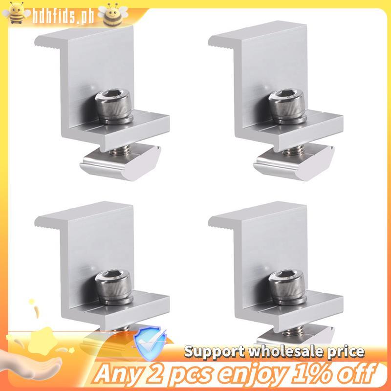 -4 ชิ้น Solar Module Holder End Clamp Kit แผงโซลาร์เซลล์ Edge Clamp Brackets Solar End Clamp แผงโซลา