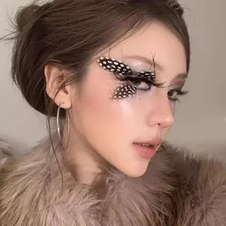 ขนตาปลอมปีกผีเสื้อปลอม Dotted Y2K อะนิเมะคอสเพลย์ Lashes DIY อุปกรณ์เสริมปลอม