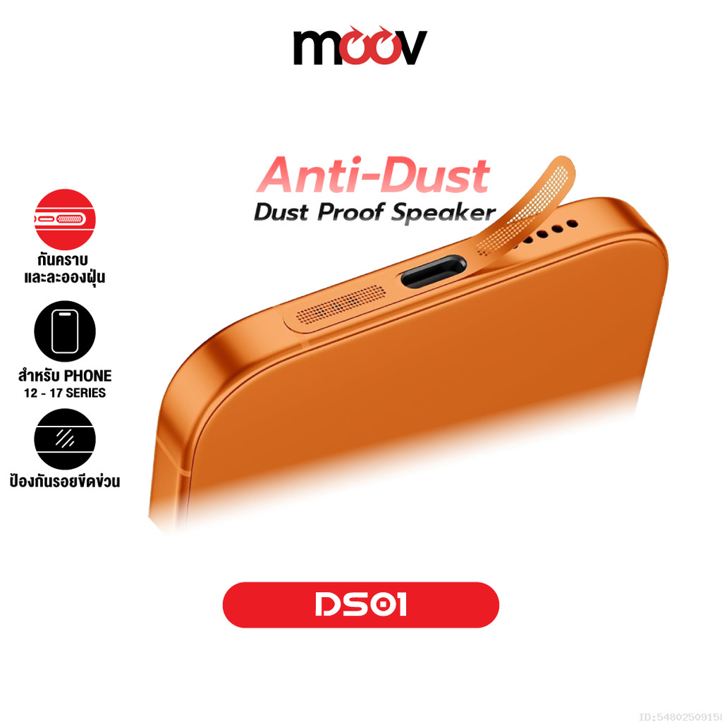 [ส่งด่วน] Moov DS01 ฟิล์ม กันฝุ่นลำโพง สำหรับ ไอโฟน 17 Pro Max 16 Pro 15 Plus 14 13 12 สติ๊กเกอร์ กันฝุ่น
