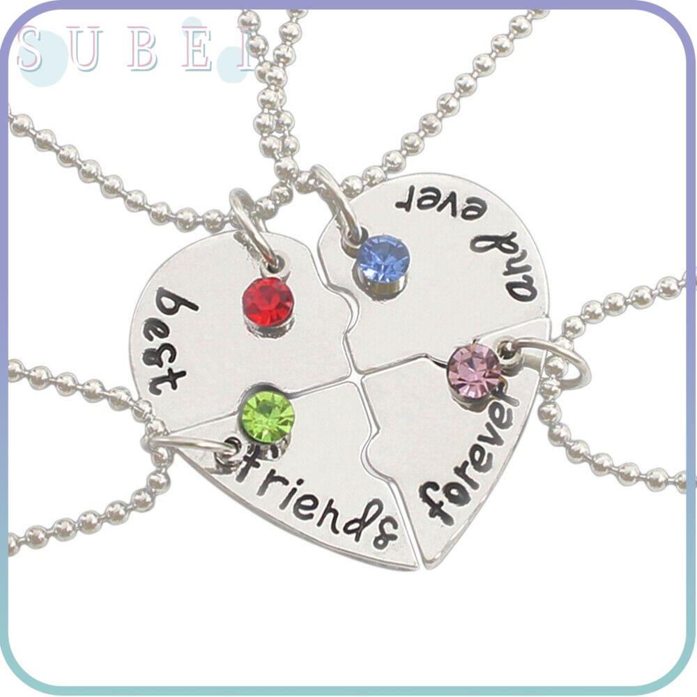 SUKAA 4 Bff สร้อยคอแฟชั่น Love สร้อยคอเพื่อนที่ดีที่สุด