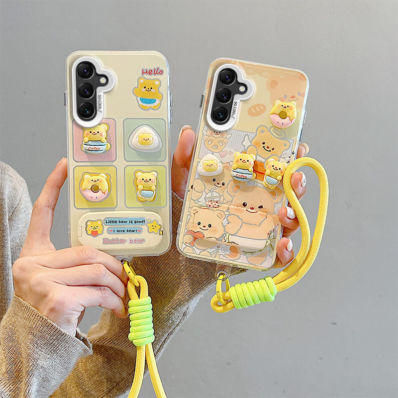 เคส For Samsung A17 เคส พร้อมตัวยึดกระจก 3D ตุ๊กตาเคสโทรศัพท์แบบแข็ง BB-CYJZ