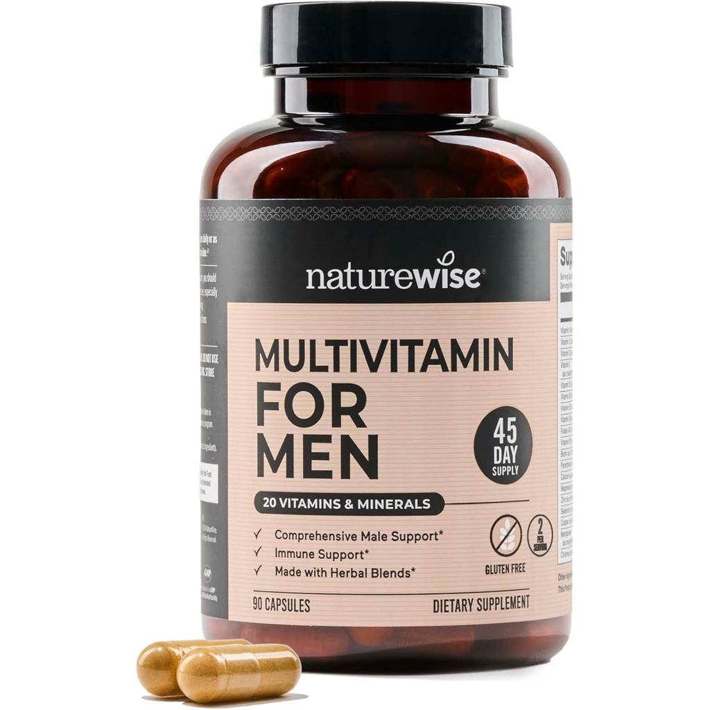 NatureWise Multivitamin for Men - Daily Support - Minerals & Herbs for Energy, Performance, Immunity