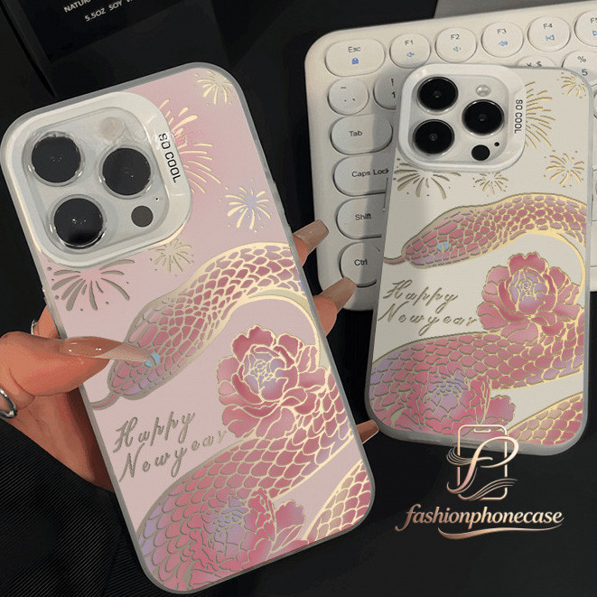เคส ดอกไม้ไฟงู เคสไอโฟนหรูหราไฮโซ For iPhone 11 13 12 14 15 16 17 PRO MAX PLUS AIR- WHMSCY4