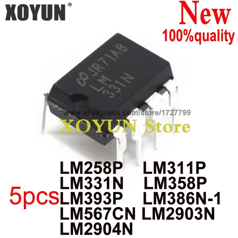 (5 ชิ้น) LM258P LM311P LM331N LM358P LM393P LM386N-1 LM567CN LM2903N LM2904N DIP-8 LM258 LM311 LM331