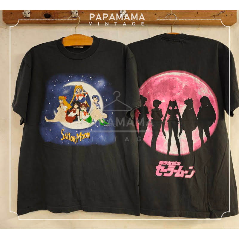 Sailor Moon เซเลอร์มูน Bio Washed เสื้อวินเทจ เสื้อการ์ตูนตำนาน papamama vintage shirt