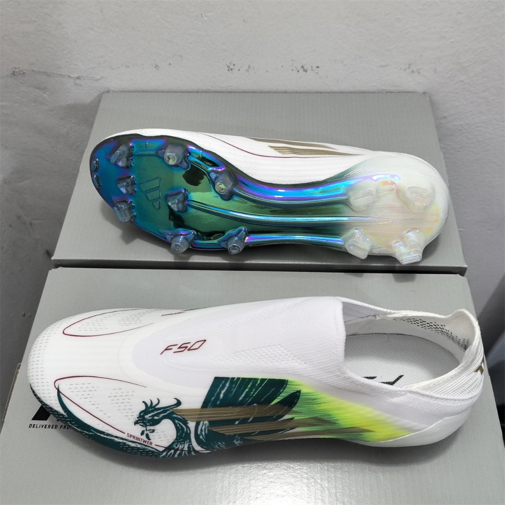 รองเท้าฟุตบอล F50 Elite Messi FG Yamal แบบไร้เชือก กันลื่นและทนทาน