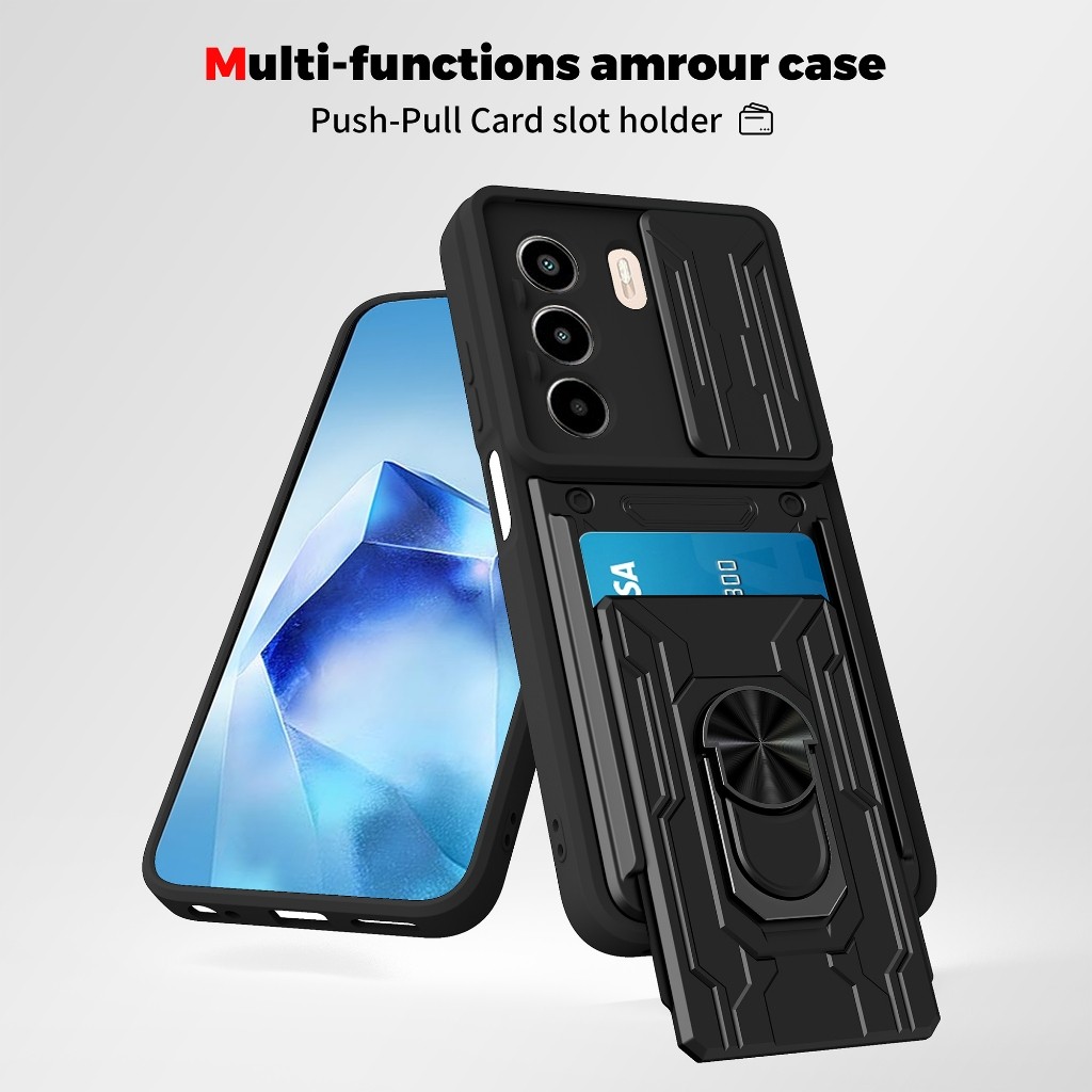 Itel Power 70 - CardX Flip Lens Card Ring Rugged Armor Case กันกระแทก