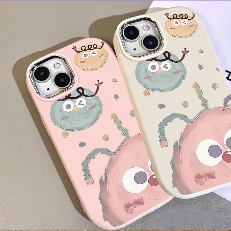 มารุ่นใหม่ เคสโทรศัพท์17 การ์ตูนลูกถ่านกลม เคสครอบกลมกล้องสีเงิน for IPhone17 16 11 12 13 14 15 Pro MAX 6/7/8 PLUS XS XR - รูปที่ 7