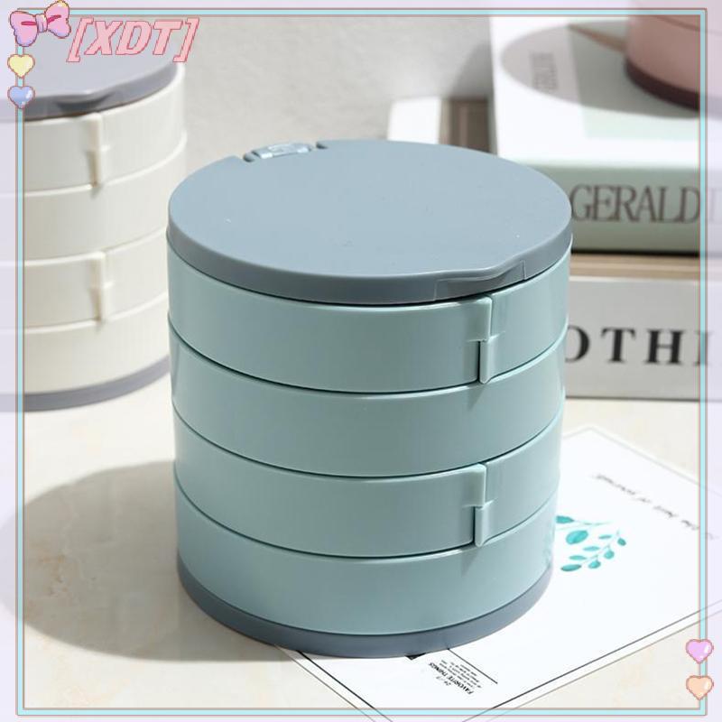 XDT หมุนสี่ชั้นกล่องเครื่องประดับสร้อยคอต่างหูแหวนสร้อยข้อมือจัดเก็บ Multilayerpartment กล่องเก็บกระ