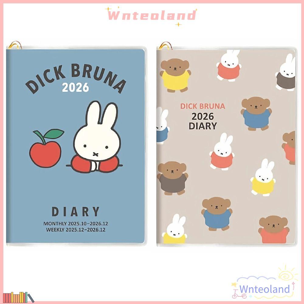 WNTEOLAND 2026 Planner, Oct.2025-Dec.2026 Color Inner Page Agenda Book, การ์ตูนน่ารักพร้อมปฏิทิน DIY Appointment Book อุปกรณ์การเรียน