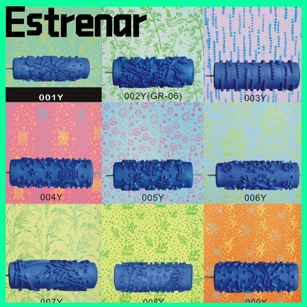 ESTRENAR Grain Paint Roller Paint Texture DIY ตกแต่งบ้านผนังแปรงวอลล์เปเปอร์แปรงเลียนแบบรูปแบบเครื่อ