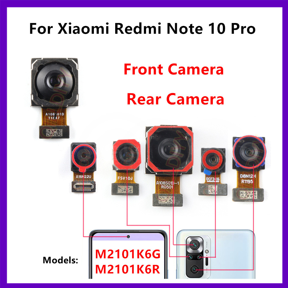กล้องด้านหน้าด้านหลังสําหรับ Xiaomi Redmi หมายเหตุ 10 Pro ด้านหลัง Selfie Frontal Facing กล้องโมดูล 