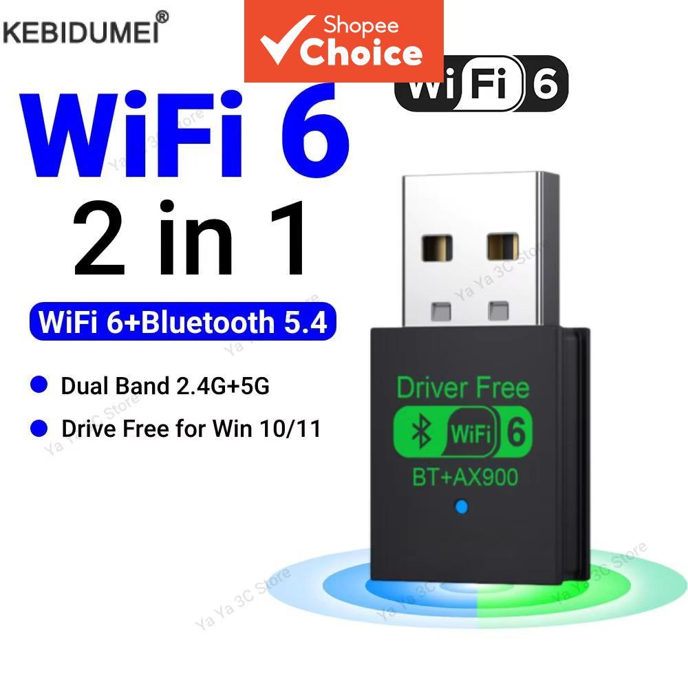 Usb Wifi 900Mbps บลูทูธ 5.4 อะแดปเตอร์ 2in1 Dongle Dual Band 2.4G 5Ghz Wifi 6 เครือข่ายไร้สาย Wlan Receiver Driver ฟรี