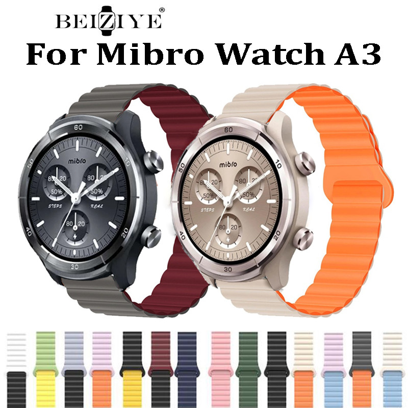 สายซิลิโคนแม่เหล็กสําหรับ Mibro Watch A3 สายรัดข้อมือซิลิโคนอ่อนนุ่มสําหรับนาฬิกา mibro a3 Magnetic Loop สายซิลิโคน