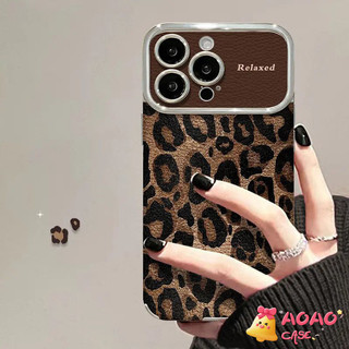เคสไอโฟน 16 สำหรับ iPhone 15 13 16 17 11 14 12 Pro Max air 16 15 8 7 14 Plus XR X XS Max ปกอ่อนลายเสือดาววินเทจ