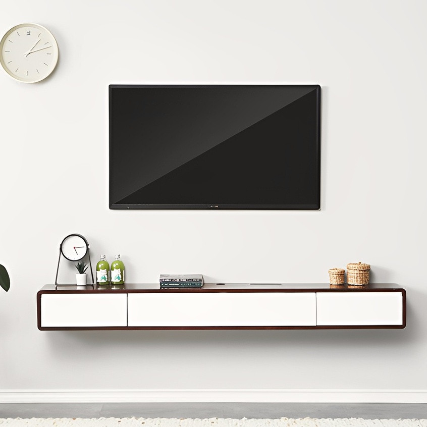 Light Luxury Solid Wood Wall-mounted TV cabinet / Wall Cabinet / Kabinet Tv Dinding Gantung 120/140/