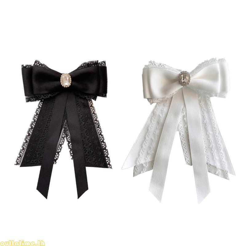 เวลาสีดํา Jk Tie Bows Tie เสื้อ Pin Ribbon Ties เนคไท College Uniform เสื้อเสื้อ Tie เสื้อ Pin