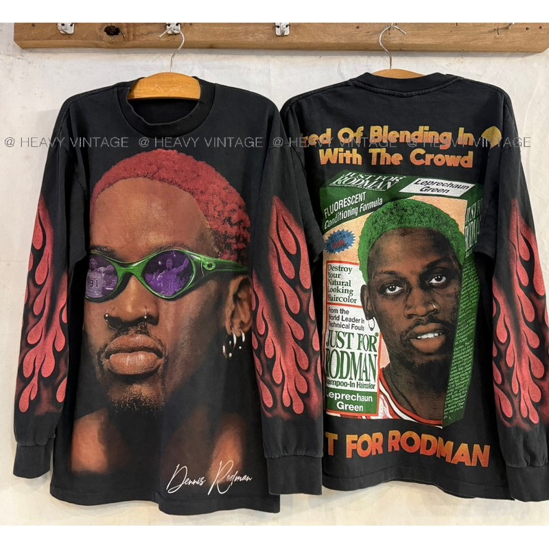 RODMAN FireArms Long Sleeves Bio washed เสื้อวินเทจ เสื้อร๊อดแมน heavy vintage shirt