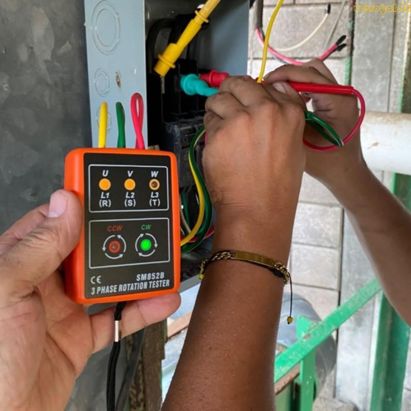 Weroyal Precisions SM852B เครื่องตรวจสอบการหมุนเฟสพร้อม LED Buzzers เครื่องทดสอบลําดับเฟสอัพเกรดสําห