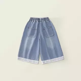 Hania kids พร้อมส่ง กางเกงยีนส์เด็กหญิงโทนฟ้า ใส่สบาย เทรนด์เกาหลี K5135716