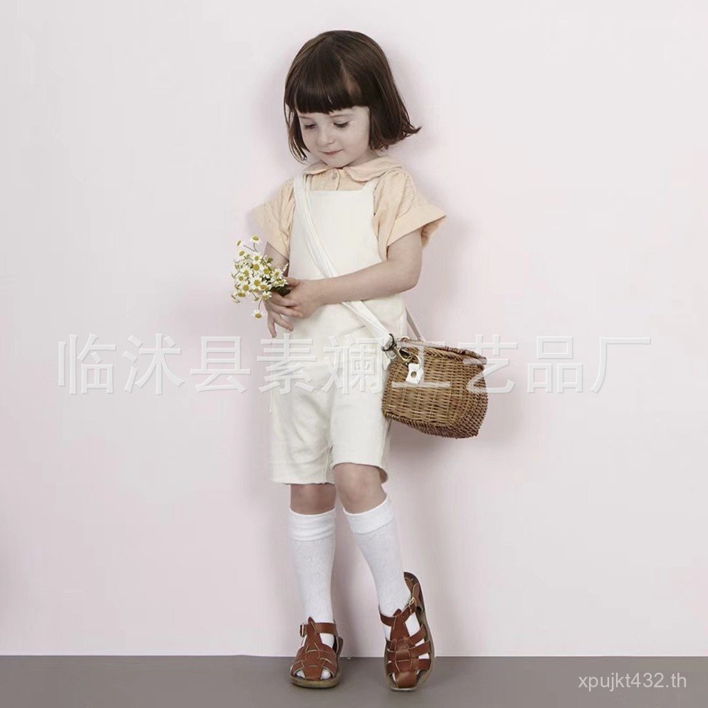 ทําด้วยมือ ins ตะกร้าของเล่นตะกร้าหวายจักรยานเด็กสไตล์ตะกร้าหลังขนาดเล็ก C0AK