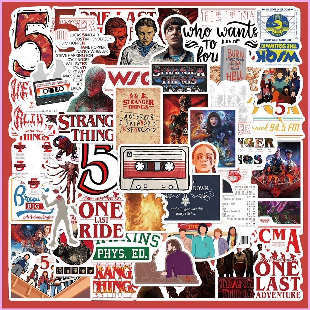 YT4 50 ชิ้น/เซ็ตคนแปลกหน้าสติกเกอร์ Mike Wheeler Eleven Graffiti กระเป๋าแล็ปท็อปกันน้ําตกแต่ง