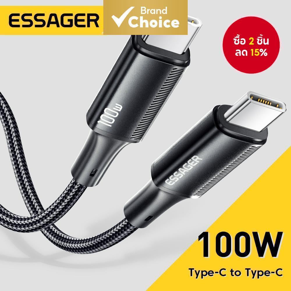 Essager สายชาร์จ Usb 2.0 100W 5A Type C 480Mbps สําหรับแล็ปท็อป Samsung Xiaomi I