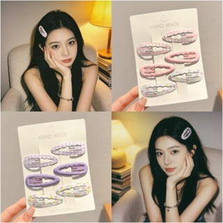 คลิปติดผมลายดอกไม้สีสันสดใสสำหรับนักเรียน ใช้ได้กับหน้าม้าแล…