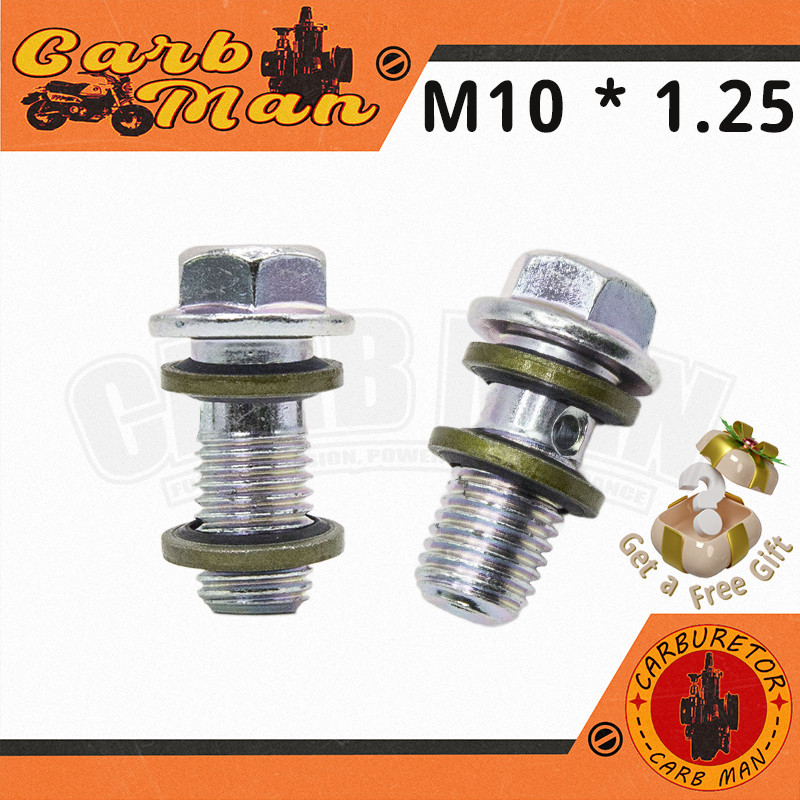 2 ชิ้น น็อตน้ำมันเบรค น็อตสายเบรค M10X1.0 M10X1.25 เกลียวหยาบ เกลียวละเอียด