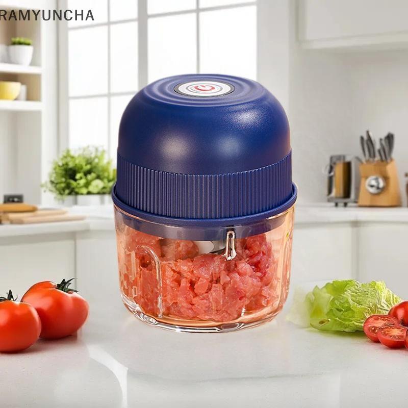 RAM 260ML ไฟฟ้า Mini กระเทียม Chopper USB เครื่องบดเนื้อขิงผัก Crusher สวิทช์ความปลอดภัยแบบพกพาขนาดเ