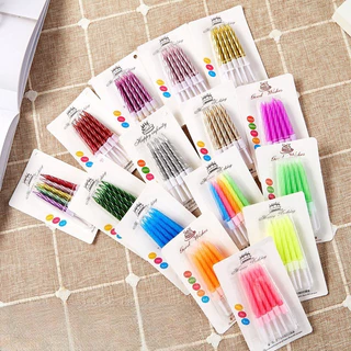 (50แพค) เทียนวันเกิดแฟนซี แบบเกลียว สีสดใส สำหรับตกแต่งเค้ก