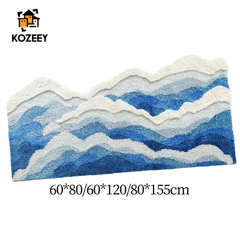 KOZEEY Luxe Plush Area Rug สําหรับตกแต่งบ้าน - พรมนุ่มและมีสไตล์สําหรับห้องนอนหรือห้องนั่งเล่น